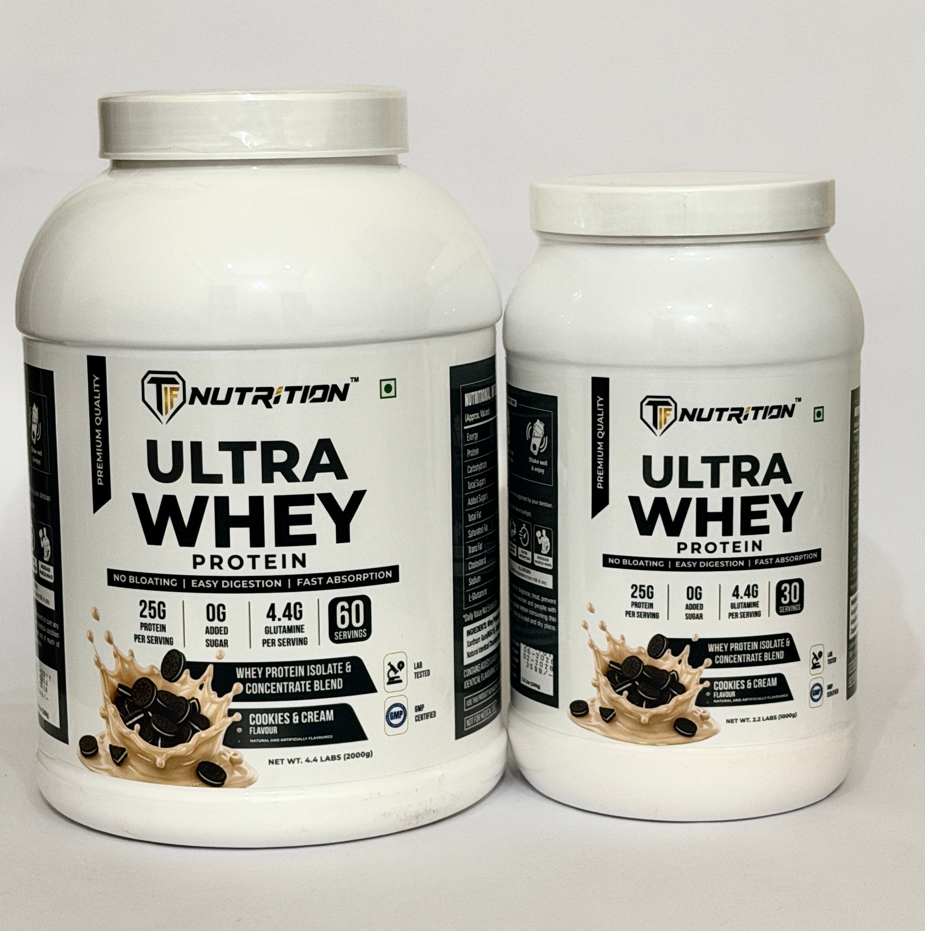 TIF Nutrition Ultra Whey Protein Cookies and Cream 1kg and 2kg
