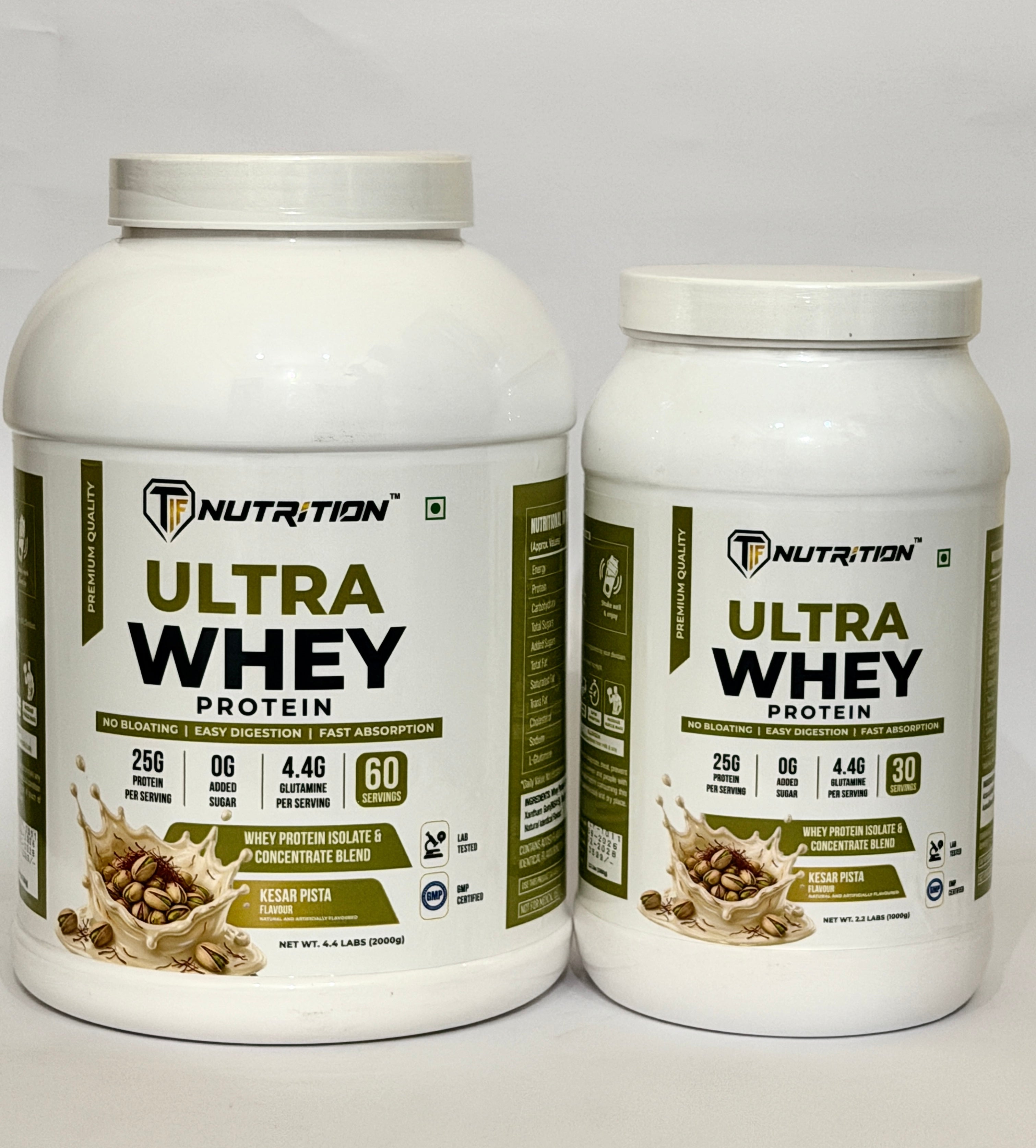 TIF Nutrition Ultra Whey Protein Kesar Pista 1kg and 2kg